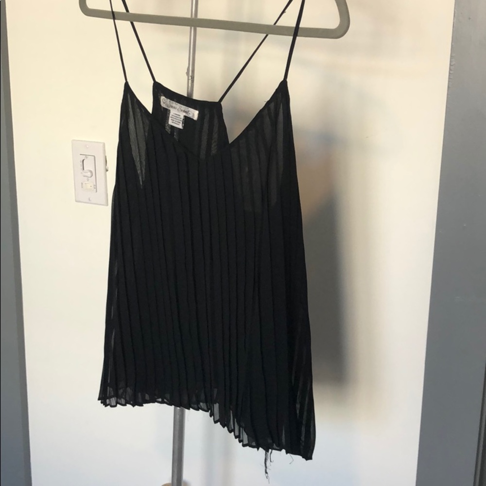 Black pleated cami top